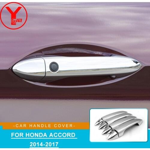 Side Door Handle Cover Trim For Honda Accord 9th MK9 2014 2015 2016 2017 ABS Chrome Door Decoration Frame Trims Car Styling