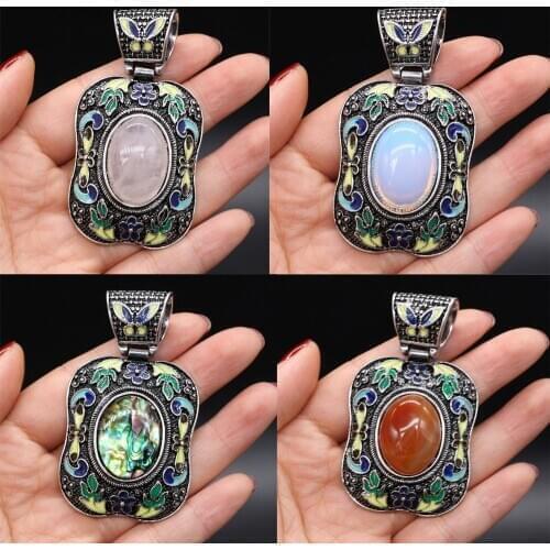 Natural Stone Lapis lazuli Red Agates Pendant Crystal for Charms Jewelry Making Pendant Necklace Reiki healing gift