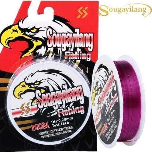Sougayilang 100M 11-41LB Nylon Fishing Line Monofilament Mono Line Carp Freshwater Saltwater Smooth Casting Fishing Wire Lines