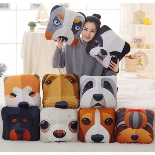 Simulation Pet Dog Print Pillow Cushion Puppy Pattern Sleeping Blanket Cushion Home Decoration Pillow Blanket