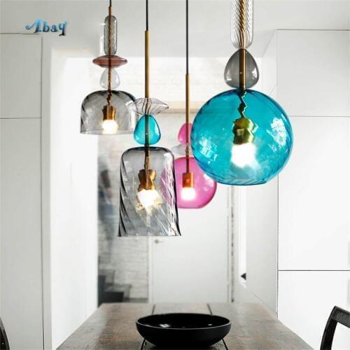 Postmodern stained glass bottle pendant lights loft bar creative hanging lamp home deco kitchen living room lighting fixtures