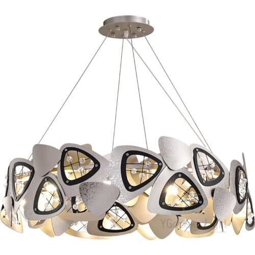 Postmodern Luxury LED Chandelier Lighting High-end Dining Living Room Round Creative Bedroom Villa Lobby Crystal Hanging Lamp G9