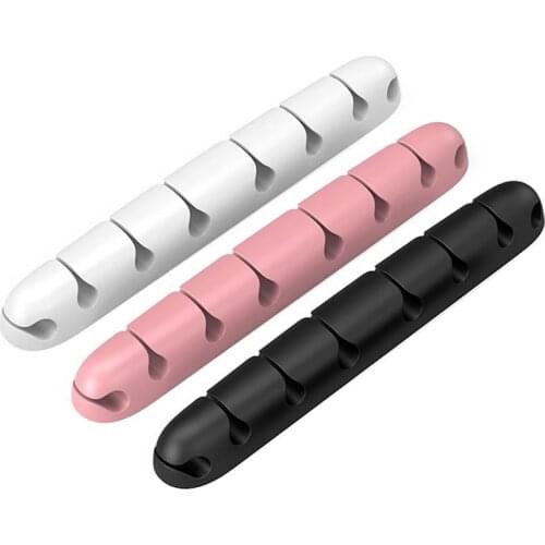 Wire Management organizador Cord Clip Office Desktop Phone Cables holder USB Cable Organizer Wire Winder Silicone Tie Fixer