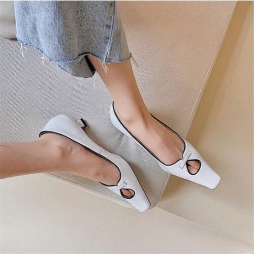 PXELENA Designer Heart Shaped Hollow Out Women Real Genuine Leather Dress Pumps Kitten Med Heels Pumps 2021 Spring Office Lady