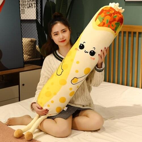 100 / 130/ 165cm Cute Long Strip Toast Roll Pillow Soft Plush Stuffed Food Toy Gift Sleeping Doll With Children