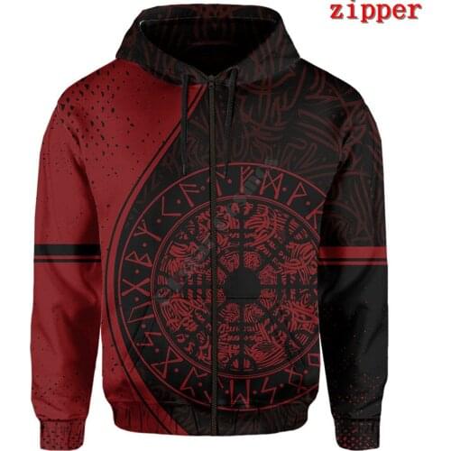 Viking Tattoo 3D Hoodies Printed Harajuku Coat Jacket Men For Women Fashion Zipper hoodies Drop Shipping 17