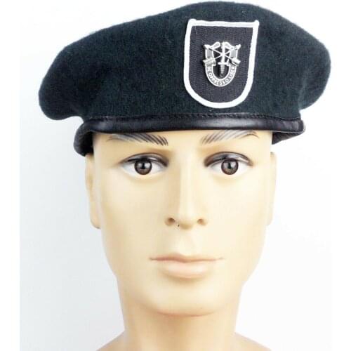 US Army Special Forces Group Green Beret Black Flash & Cap Badge US Military Hat Military Store