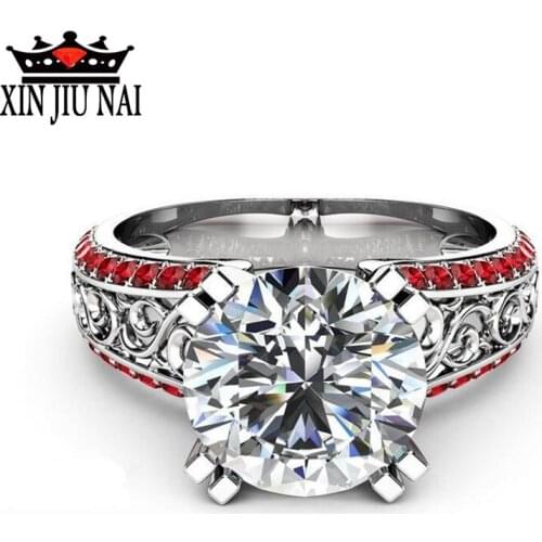 New retro elegant 18K rose flower vine winding heart eternal love sapphire female diamond ring special meaning holiday gift