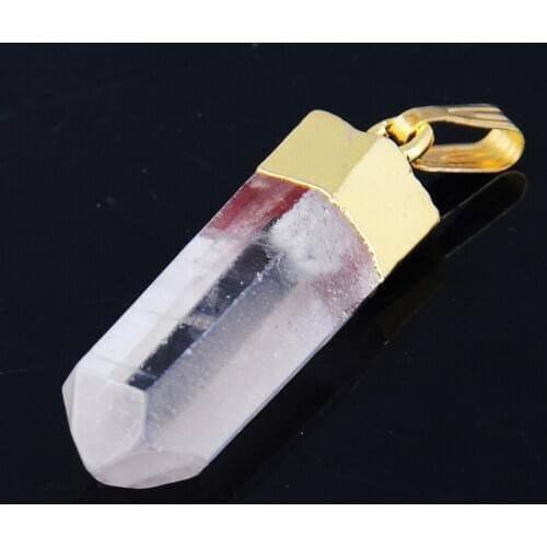 2019 Gilling Gold Raw Crystal Cluster Pendant Gift For Women Girl Fashion Couple