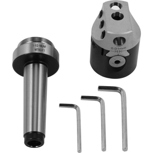 1 Set 50Mm Mt3-M12 Universal Usage Boring Head With Morse Taper Shank For Lathe Milling Tool