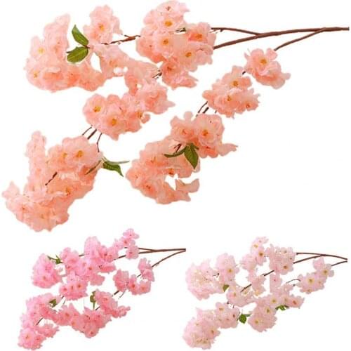 1 Pc Three Branches Artificial Flower DIY Faux Silk Flower Table Centerpieces Japanese Style Simulation Plant Home Decor