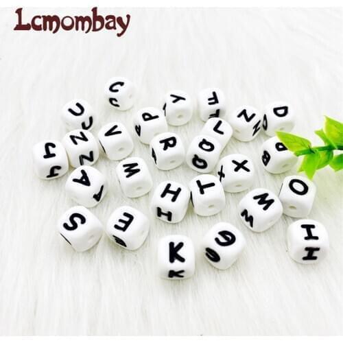 10mm 10pcs Silicone English Letter Alphabet Baby Teether DIY Nursing Necklace Bracelet Pacifier Chain For Kids Product