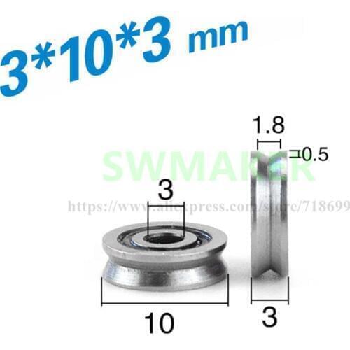 10pcs 3*10*3mm V groove pulley ball bearing miniature 1 cm cm outer diameter 10mm rolling conductor wheel fine wire guide wheel