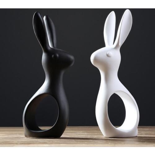 2pcs/pair hot mini rabbit ceramic ornaments miniature sculpture/ room decoration handicraft animal figurines wedding decorations