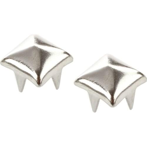 200 pcs Copper 6 mm Silver Pyramid Studs Pyramids Rivets Decoration