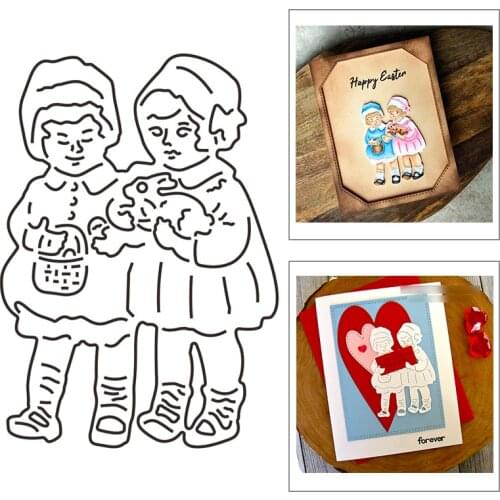 2021 New Vintage Easter Children Metal Cutting Dies For Mould Cut Paper Embossing Making Greeting Card DIY Scrapbooking No Stamp