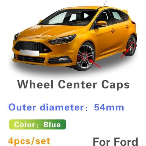 4 Pcs 54mm Car Wheel Center Hub Cap For Ford Fiesta MK7 Focus 2 3 1 MK2 MK3 Ranger Mondeo 4 3 MK4 Mustang Kuga Fusion Transit