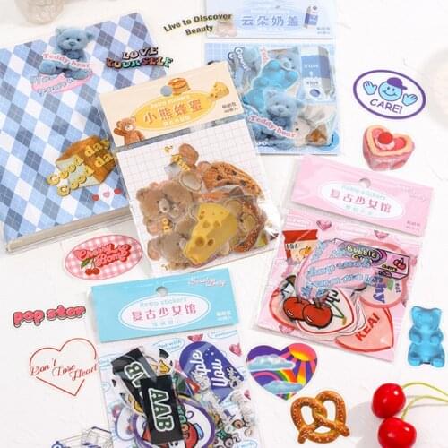 40 Pcs/bag Retro Girls' House Series Creative Cute Stickers Aesthetic Hand Account Decor DIY Collage Material Stationery Sticker