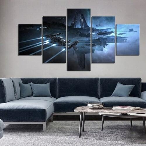 5pcs EVE Online Video Games Poster Canvas Painting Wall Art Living Room Decor