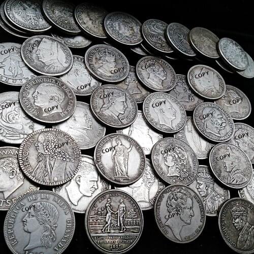 50PCS European Countries Coins Engraved Souvenirs Bust Copy Coin 38mm Many national collections