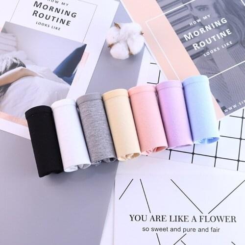 7 Pcs/lot Plus Size Underwear Womens Panties Solid Briefs Cotton Underpants Lace Calcinhas Girls Sexy Lingerie Seamless Panties