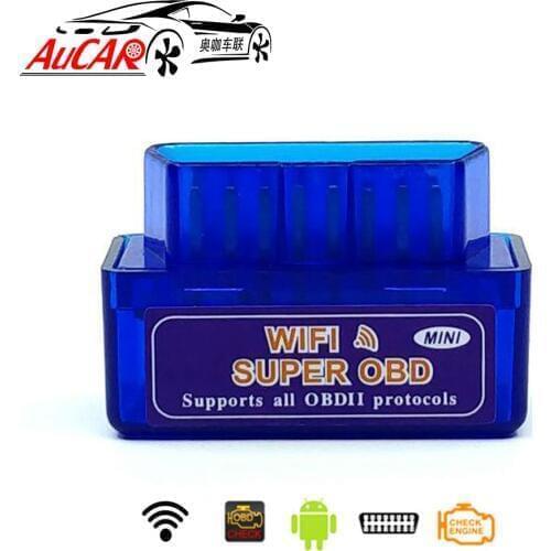 AuCAR Mini Elm327 Wifi OBD2 OBDII Adapter ELM 327 Obd 2 Auto Code Scanner For IOS Iphone ELM327 V1.5 Car Diagnostic Tool