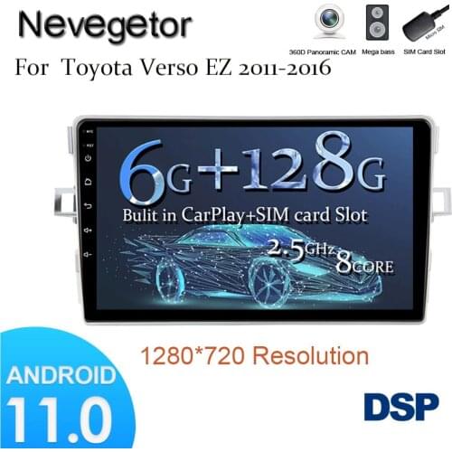 9" android 11.0 RAM6G car gps dvd player for Toyota Verso EZ 2011-2016 car radio multimedia navigation stereo head unit dsp 9" a