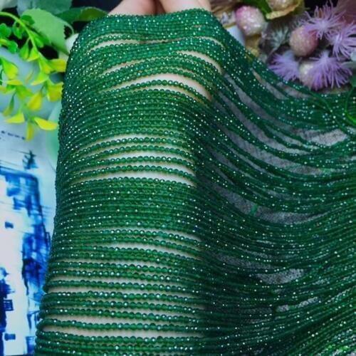 Loose beads green spinel round faceted 2/3/4mm 14" for DIY jewelry making FPPJ wholesale beads nature gem stone