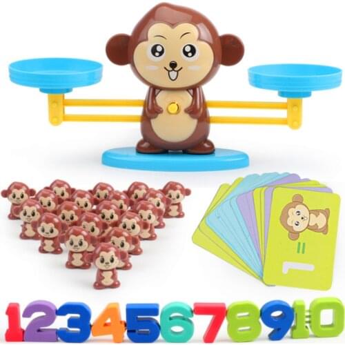 Monkey Digital Balance Scale Toy Early Learning Balance Children Enlightenment Digital Addition and Subtraction Math Scales Toys