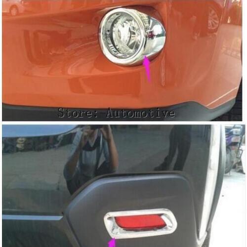 For Subaru XV Hatchback 2015 2014 2013 2012 Chrome front+rear fog light lamps frame Cover Trim 4pcs