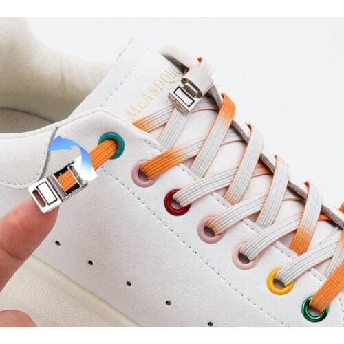 Colorblock Magnetic Lock Elastic Shoelaces Sneakers for Shoelace Kids Adult Lazy Laces No tie Shoe laces One Size Fits All Shoes