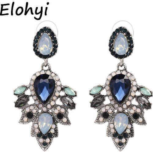 ELOHYI New Boheimia Retro Women Geometric Crystal Glass Statement Earrings For Women Party Jewelry Christmas Gift Wholesale