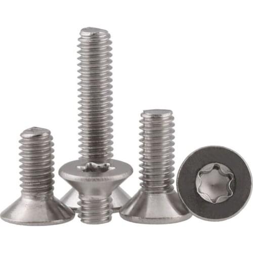 GB2673 304 Stainless Steel Countersunk Six-Lobe Screw Plum Head Anti-theft Screw M2-M4 100Pcs