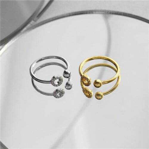 HECHENG,Adjustable Open Ring ,Ladies Round Circle Shape Rings,For Women And Men Crystal Jeweley Gifts