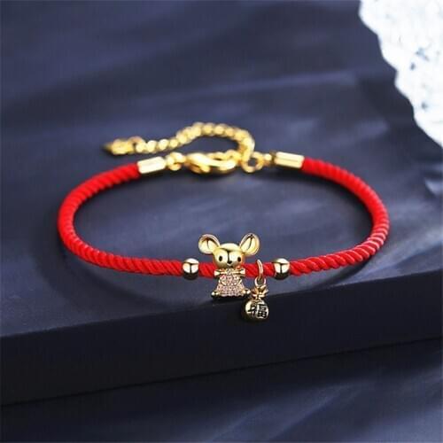 Rats Bracelets Red Rope Bracelet For Women Girls Wish Jewelry Party Birthday Bangle Christmas Ornaments Xmas Gift Accessories