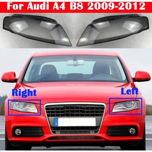 Car front Headlight cover For Audi A4 B8 2009-2012 Auto lamp light Lens glass Lampshade Shell headlamp Lampcover Caps