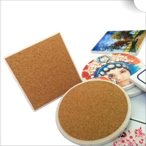Square and round custom coasters cork ceramic cup pad 10 pieces per lot