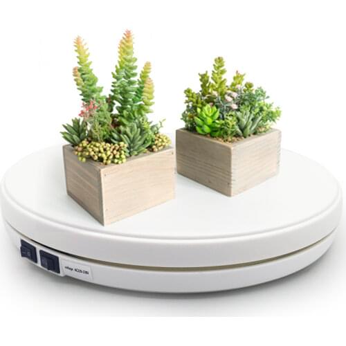 White 25cm LED Photo 360 Degree Electric Rotating Turntable Rotating Display Stand for Photography Jewelry Watch Digital Product