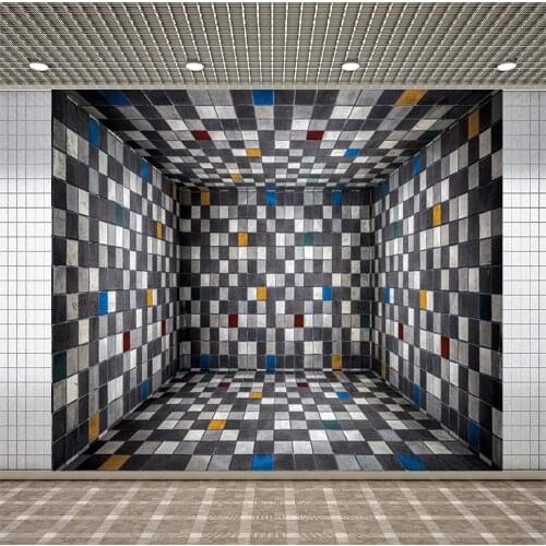 Lyavshi Mosaic Tile Confined Space Wall Deep Well Box Check Photography Backdrops Photographic Background For Photo Studio