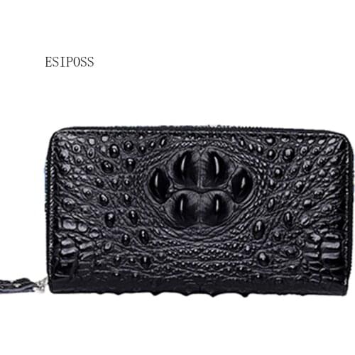 Fashion Men Wallets Crocodile Pattern PU leather Men Clutch bag mobile phone bag Card Holder wallet Male Purse cigarette case
