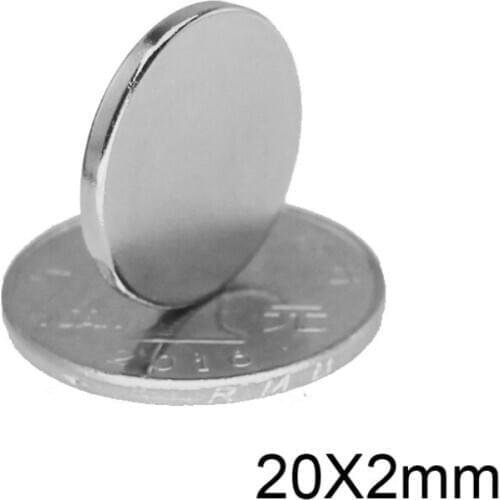 5~100pcs 20x2 mm Powerful Strong Magnetic magnet 20mmx2mm Permanent Neodymium Magnets disc 20x2mm Round Magnet sheet 20*2