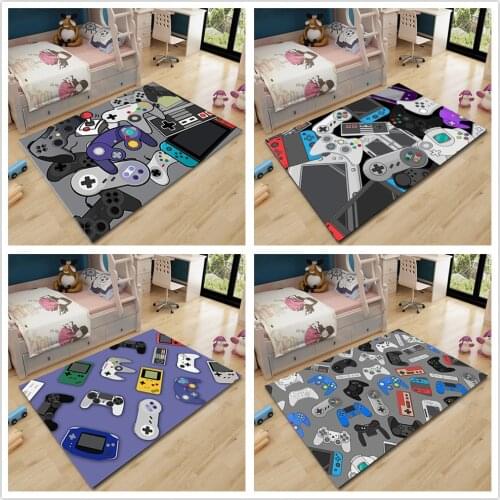 Cartoon Game Console Handle Anime Personality Art Carpet Floor Mat Door Mat Anti-slip Mat Bedroom Living Room Home Decoration