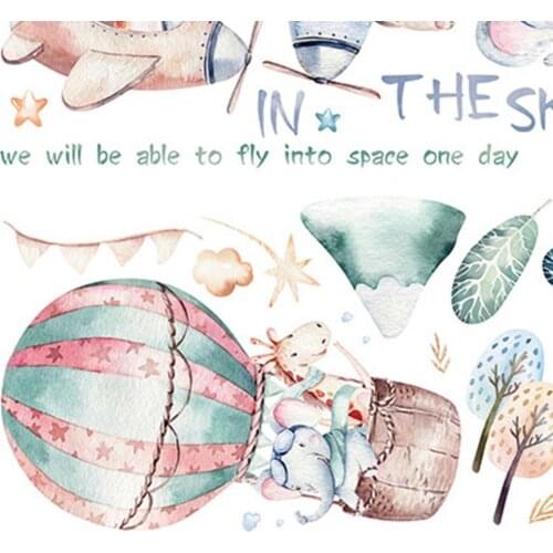 Wall Sticker Self-adhesive Waterproof Cartoon Animal Aircraft Pattern Wall Sticker for Kindergarten Home Decoration Stickers