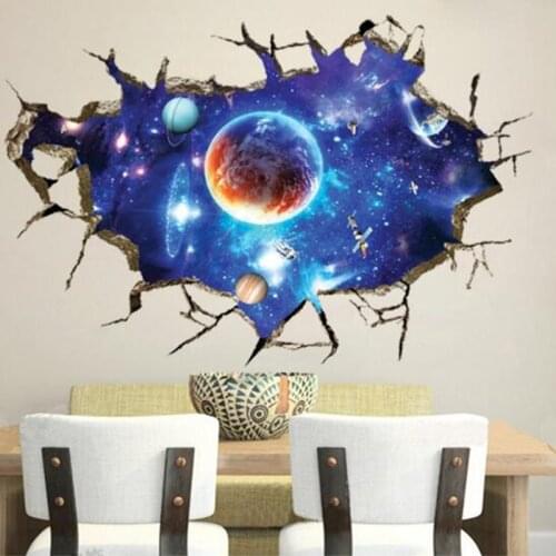 New 3D Space Planet Wall Stickers home decoration Decorative landscaping Removable sticker painting three-dimensional