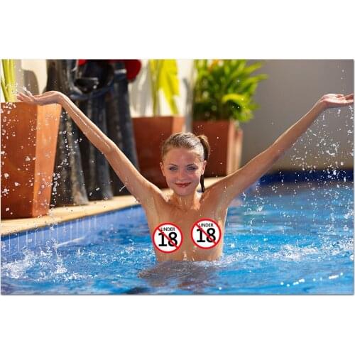 Sexy Girl in the Swimming Pool Wallpaper Canvas Print Painting Wall Art Posters Wall Picture for Living Room Decor