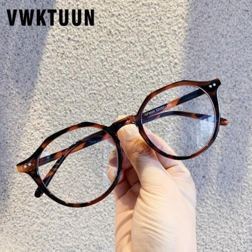 VWKTUUN Rivet Frame Vintage Optical Eyeglasses Frame Myopia Round Metal Men Women Spectacles Eye glasses Oculos de grau Eyewear