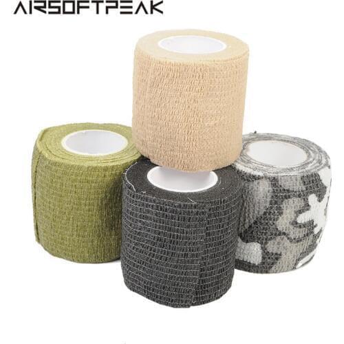 5*4.5cm Hunting Camo Tape Military Camouflage Wrap Tapes Outdoor Waterproof Elastic Stealth Airsoft Paintball Stretch Bandage