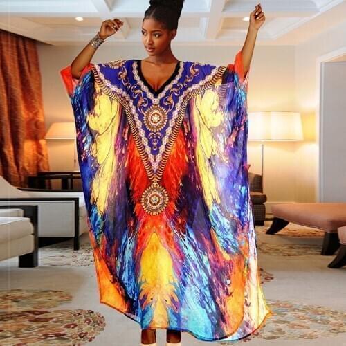 Multicolor Beach Maxi Dress Over size Swimsuit Cover up Robe Sarong Beach Pareo Vestidos de Playa