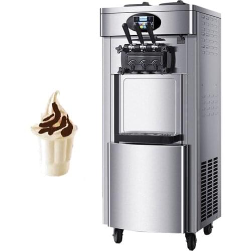Popular Soft Ice Cream Machines Stainless Steel Vertical Ice Cream Makers Double Compressor Ice Cream Machine Vending
