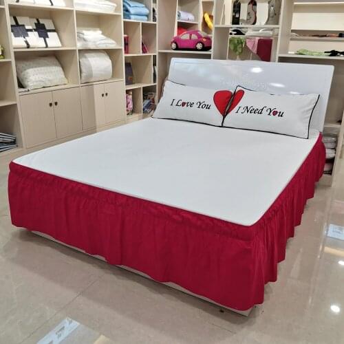 Simple Solid Color Bed Skirt Single and Double Dustproof Bed Covesr Surrounding Bedding High Elastic Home Decor